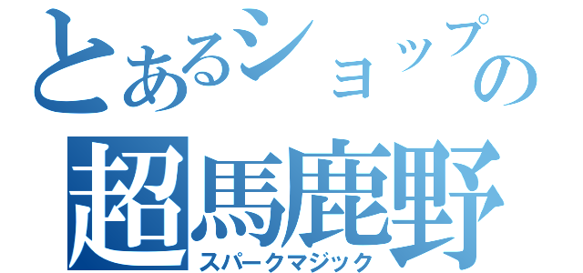 とあるショップの超馬鹿野朗（スパークマジック）