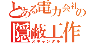 とある電力会社の隠蔽工作（スキャンダル）