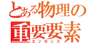 とある物理の重要要素（エッセンス）