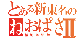 とある新東名のねおぱさⅡ（駿河湾沼津）