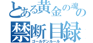 とある黄金の魂の禁断目録（ゴールデンルール）