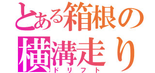 とある箱根の横溝走り（ドリフト）