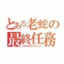 とある老蛇の最終任務。（メタルギアソリッド）