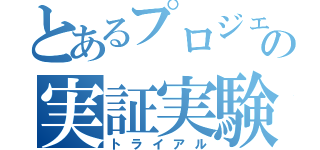 とあるプロジェクトの実証実験（トライアル）