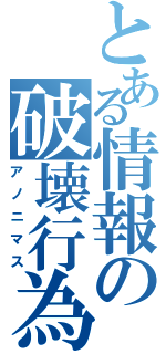 とある情報の破壊行為（アノニマス）