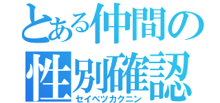 とある仲間の性別確認（セイベツカクニン）