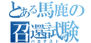 とある馬鹿の召還試験（バカテスト）