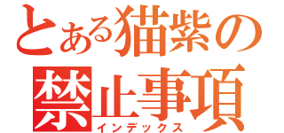 とある猫紫の禁止事項（インデックス）