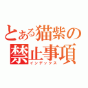 とある猫紫の禁止事項（インデックス）