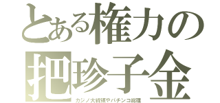 とある権力の把珍子金（カジノ大統領やパチンコ総理）