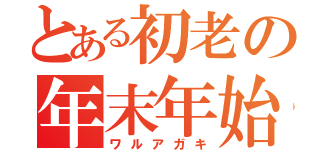 とある初老の年末年始（ワルアガキ）