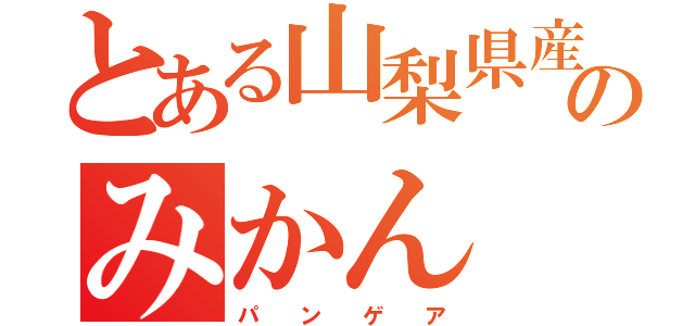 とある山梨県産のみかん（パ　　ン　　ゲ　　ア）