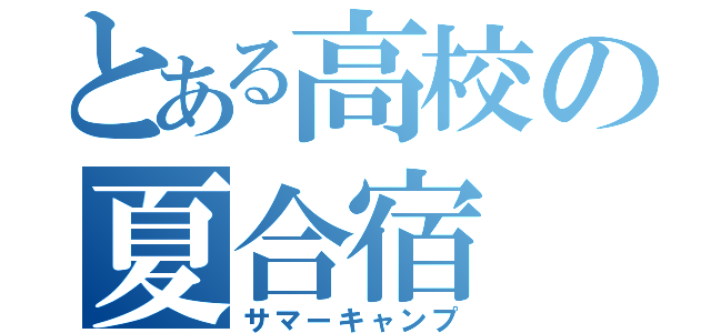 とある高校の夏合宿（サマーキャンプ）