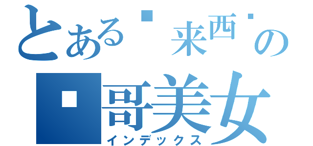 とある马来西亚の帅哥美女（インデックス）