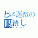 とある迷路の暇潰し（ひまつぶし）