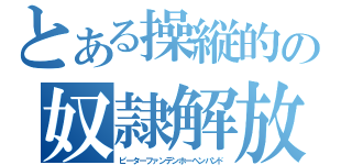 とある操縦的の奴隷解放令（ピーターファンデンホーヘンバンド）