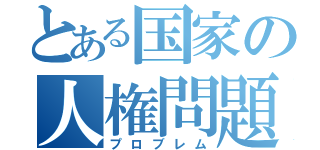 とある国家の人権問題（プロブレム）