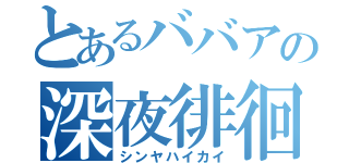 とあるババアの深夜徘徊（シンヤハイカイ）