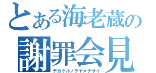 とある海老蔵の謝罪会見（デカケルノヲヤメナサイ）