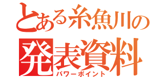 とある糸魚川の発表資料（パワーポイント）