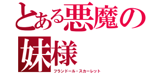 とある悪魔の妹様（フランドール・スカーレット）