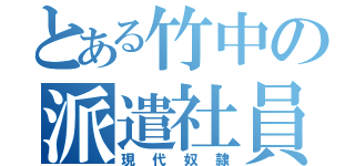 とある竹中の派遣社員（現代奴隷）