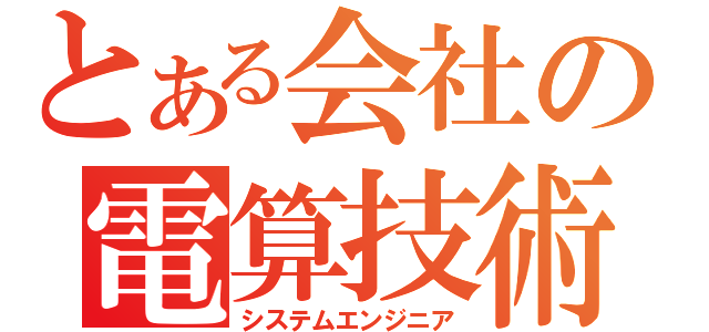 とある会社の電算技術者（システムエンジニア）