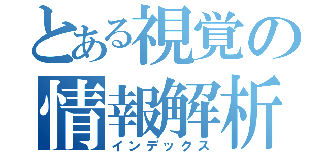 とある視覚の情報解析（インデックス）