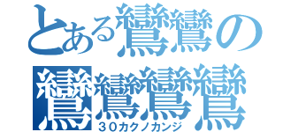 とある鸞鸞の鸞鸞鸞鸞（３０カクノカンジ）