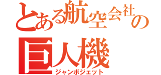 とある航空会社の巨人機（ジャンボジェット）