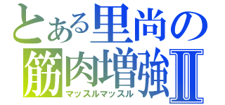 とある里尚の筋肉増強Ⅱ（マッスルマッスル）