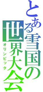 とある雪国の世界大会（オリンピック）