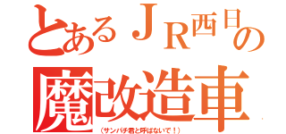 とあるＪＲ西日本の魔改造車（（サンパチ君と呼ばないで！））