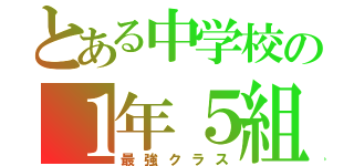 とある中学校の１年５組（最強クラス）