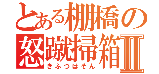 とある棚橋の怒蹴掃箱Ⅱ（きぶつはそん）