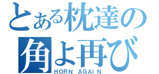 とある枕達の角よ再び（ＨＯＲＮ ＡＧＡＩＮ）