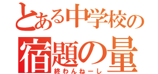 とある中学校の宿題の量（終わんねーし）