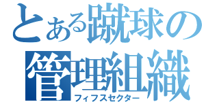 とある蹴球の管理組織（フィフスセクター）