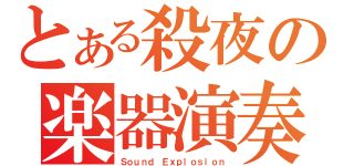 とある殺夜の楽器演奏（Ｓｏｕｎｄ Ｅｘｐｌｏｓｉｏｎ）