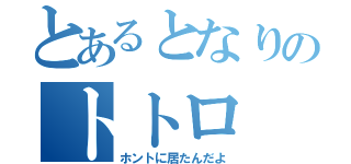 とあるとなりのトトロ（ホントに居たんだよ）