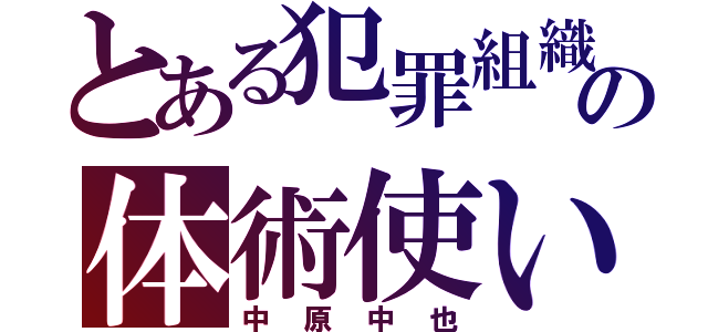 とある犯罪組織の体術使い（中原中也）