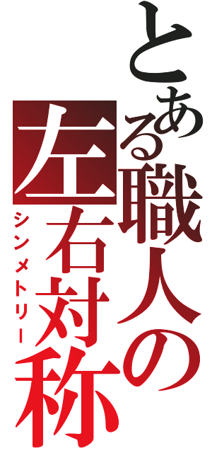 とある職人の左右対称（シンメトリー）