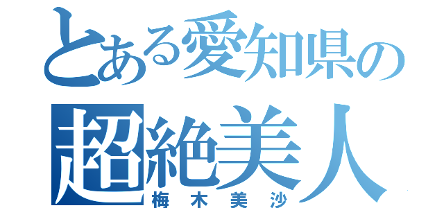 とある愛知県の超絶美人（梅木美沙）