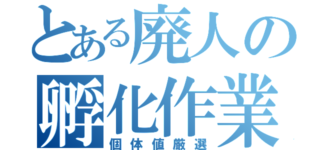 とある廃人の孵化作業（個体値厳選）