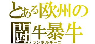 とある欧州の闘牛暴牛（ランボルギーニ）