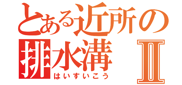 とある近所の排水溝Ⅱ（はいすいこう）