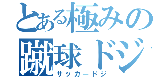 とある極みの蹴球ドジ（サッカードジ）