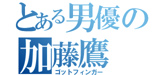 とある男優の加藤鷹（ゴットフィンガー）