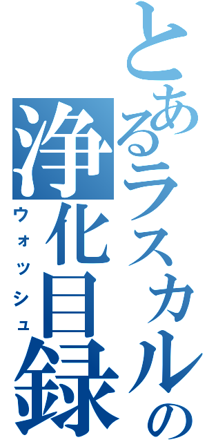 とあるラスカルの浄化目録（ウォッシュ）