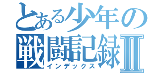 とある少年の戦闘記録Ⅱ（インデックス）